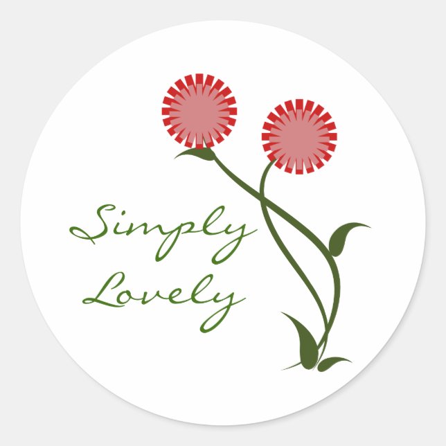 Lovely Blooms Stickers, Red Classic Round Sticker (Front)