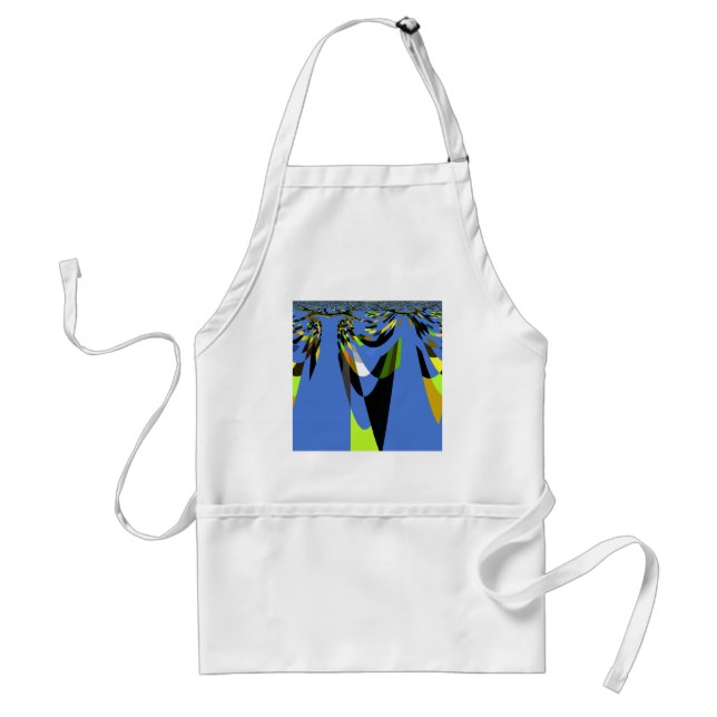 Lovely Blue African Tribal Motif Pattern Art Print Adult Apron (Front)