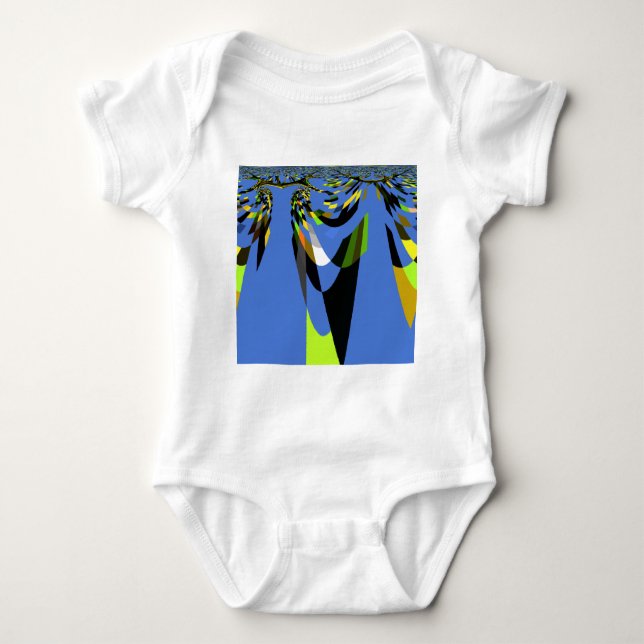 Lovely Blue African Tribal Motif Pattern Art Print Baby Bodysuit (Front)