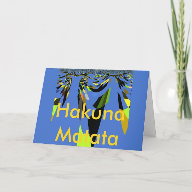 Lovely Blue African Tribal Motif Pattern Art Print Card (Front)