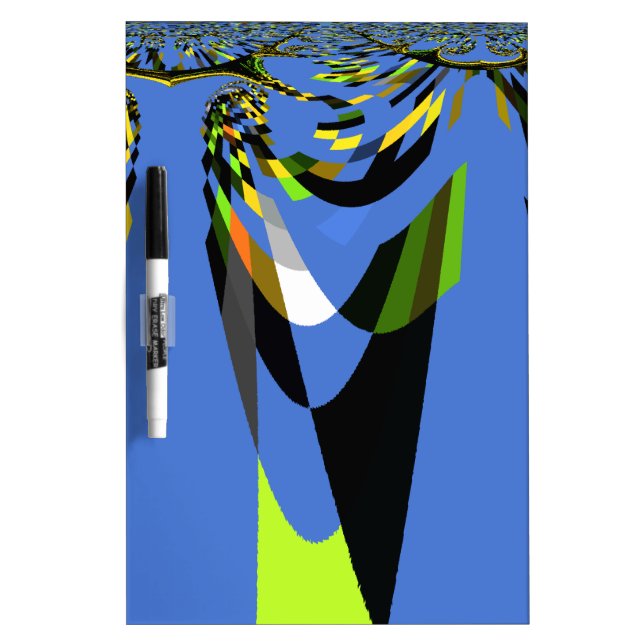 Lovely Blue African Tribal Motif Pattern Art Print Dry-Erase Board (Front)