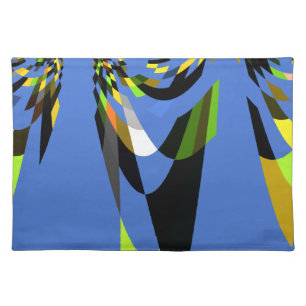 Lovely Blue African Tribal Motif Pattern Art Print Placemat