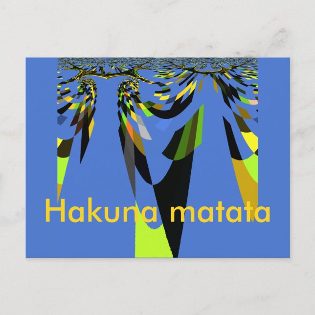 Lovely Blue African Tribal Motif Pattern Art Print Postcard (Front)