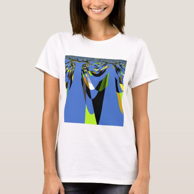 Lovely Blue African Tribal Motif Pattern Art Print T-Shirt (Front)