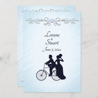 Lovely Blue Bicycle Theme Wedding Invitation