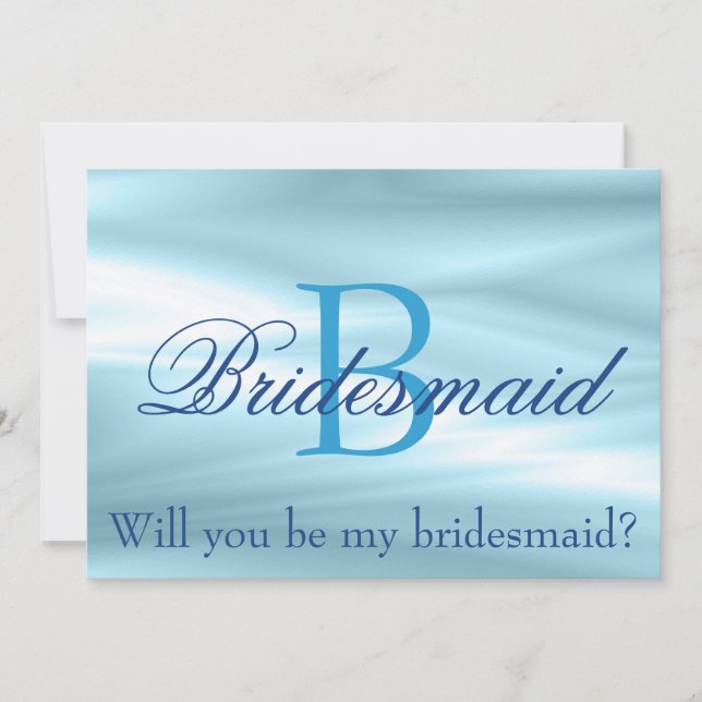 Lovely Blue Bridesmaid Proposal Invitation (Front)