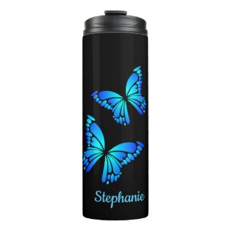 Lovely Blue Butterflies Thermal Tumbler