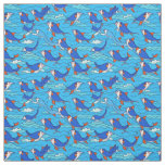 Lovely Blue Dolphin Pattern Captivating Modern  Fabric