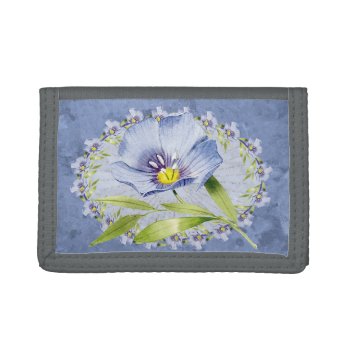 Lovely Blue Flax Wildflowers Trifold Wallet by anuradesignstudio at Zazzle