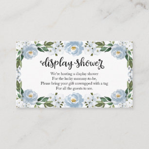 Lovely Blue Floral Baby Shower Display Shower Enclosure Card
