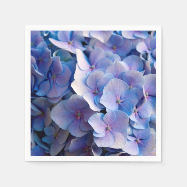 Lovely Blue Hydrangea Blossoms Napkins (Front)