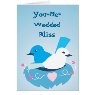 Lovely Blue love birds wren white Cards