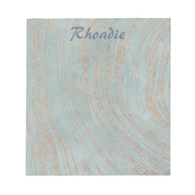 Lovely Blue Marble and Copper Notepad (Front)