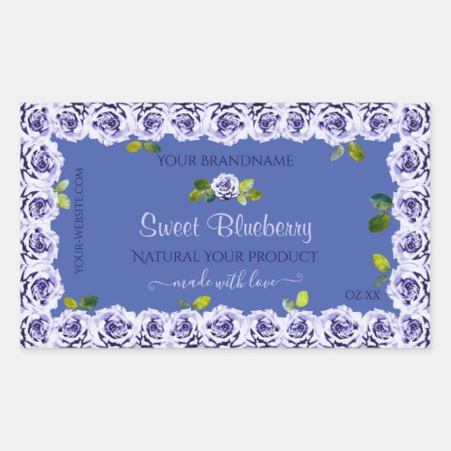 Lovely Blue Product Packaging Labels Cute Roses