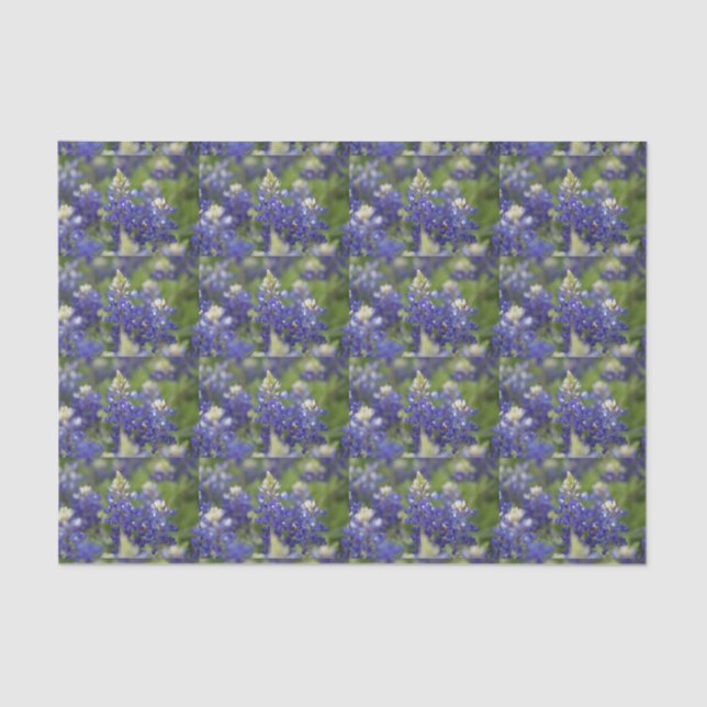 Lovely Blue Spring Bluebonnet Texas State Flower Tissue Paper (Front)