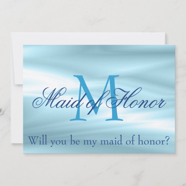 Lovely blue Will you be my maid of honor Proposal Invitation (Front)