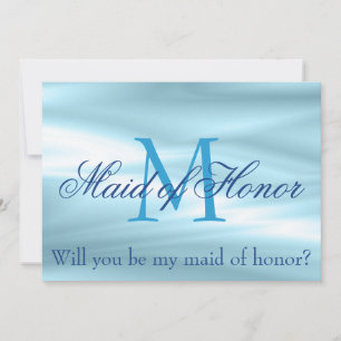 Lovely blue Will you be my maid of honor Proposal Invitation