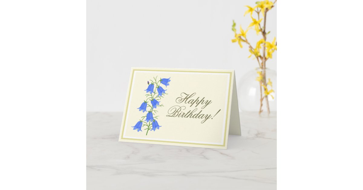 Lovely Bluebells Birthday Folded Greeting Card | Zazzle