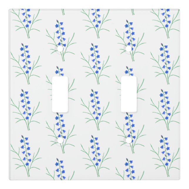 Lovely Bluebells Double Light Switch Cover (Front)