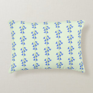 Lovely Bluebells Pale Green Accent Pillow