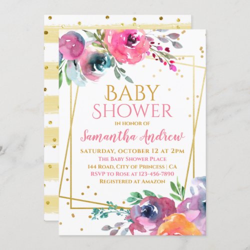 Lovely Blush Floral Delicate Girl Baby Shower Invitation