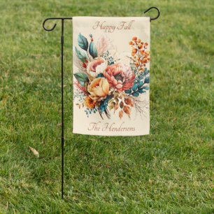 Lovely boho fall bouquet personalized garden flag