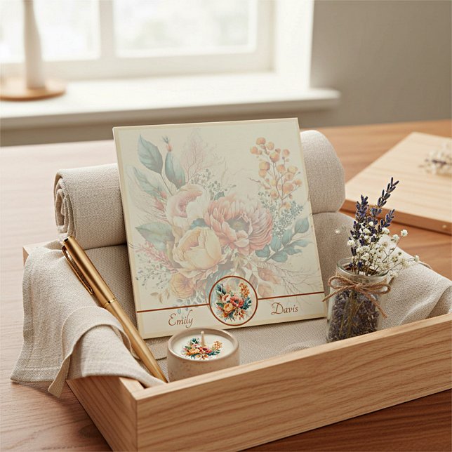 Lovely boho fall bouquet personalized notepad (Creator Uploaded)