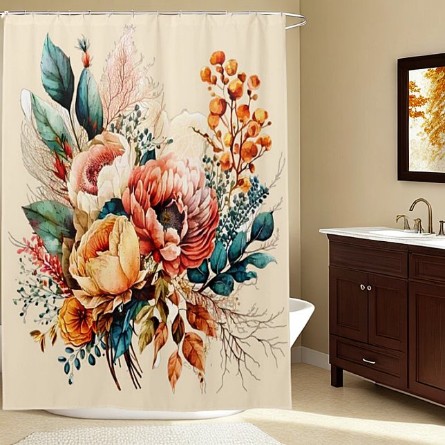 Lovely boho fall bouquet shower curtain (Creator Uploaded)