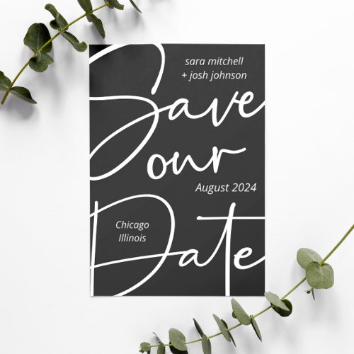 Lovely Bold Script Minimal Save the Date 