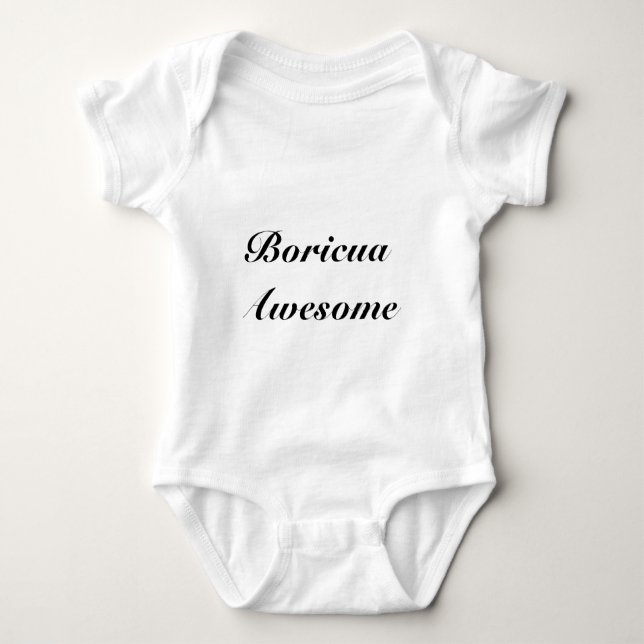 Lovely Boricua Awesome Quote Baby Bodysuit (Front)