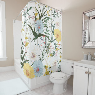 Lovely botanical l White Shower Curtain