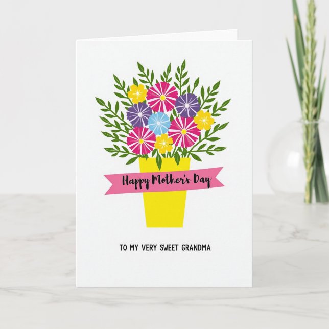 Lovely Bouquet For Mothers Day Card (Front)