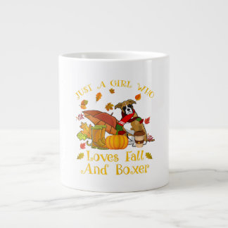 Lovely Boxer In Fall Cute Animal Lover Gift Giant Coffee Mug