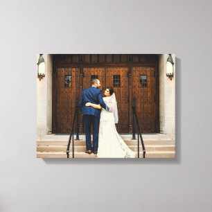 Lovely Bride & Groom Photo Add Date Names Canvas P Print
