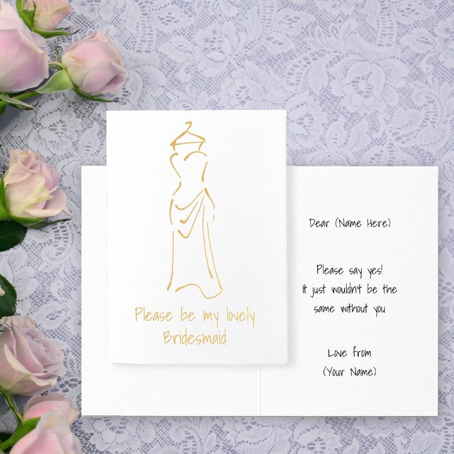 Lovely Bridesmaid Dress Design - Customize this Foil Card (Creator Uploaded)