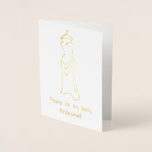 Lovely Bridesmaid Dress Design - Customize this Foil Card