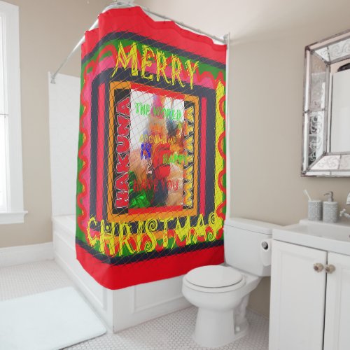 Lovely bright Merry Christmas Spirit world around Shower Curtain