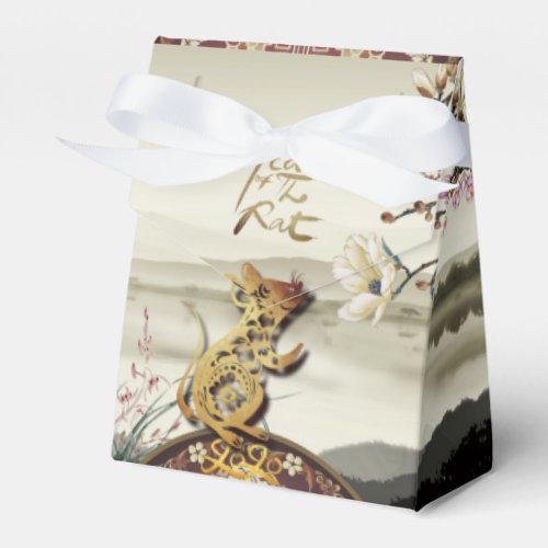 Lovely bucolic scene Chines Rat Year 2020 TFB Favor Boxes