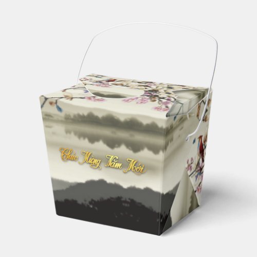 Lovely bucolic scene Spring Vietnamese New Year TO Favor Boxes