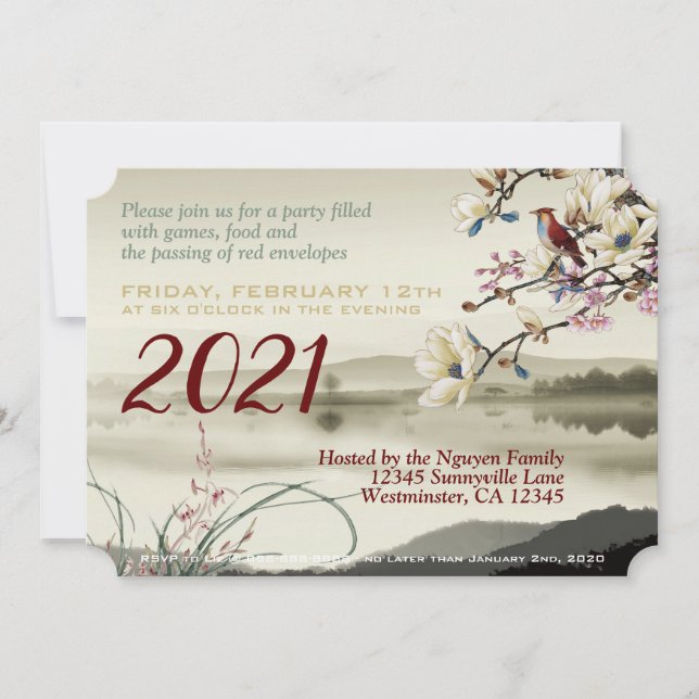 Lovely bucolic scene Vietnamese Ox Year 2021 HFCI Announcement (Front)