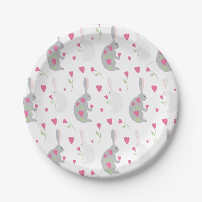Lovely bunnies. paper plates (Front)