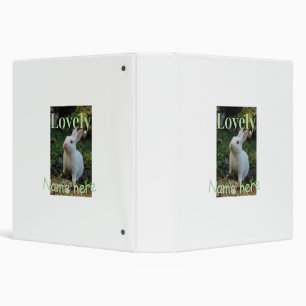 Lovely bunny rabbit pet photo name green pastel 3 ring binder