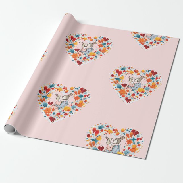 LOVELY BUNNY WRAPPING PAPER (Unrolled)