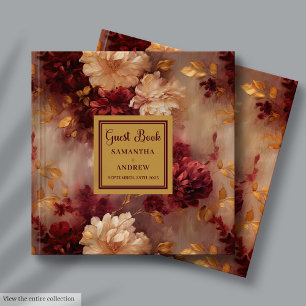 Lovely Burgundy Blush Gold Wedding Guest Book Gift