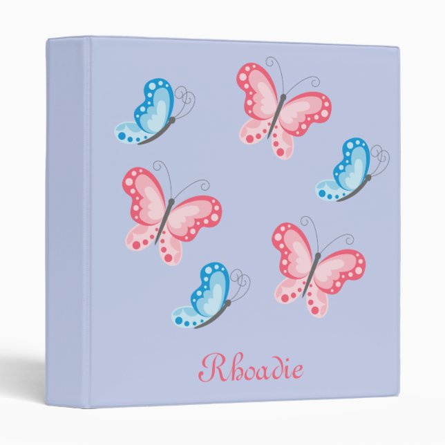 Lovely Butterflies Blue Binder (Front/Spine)