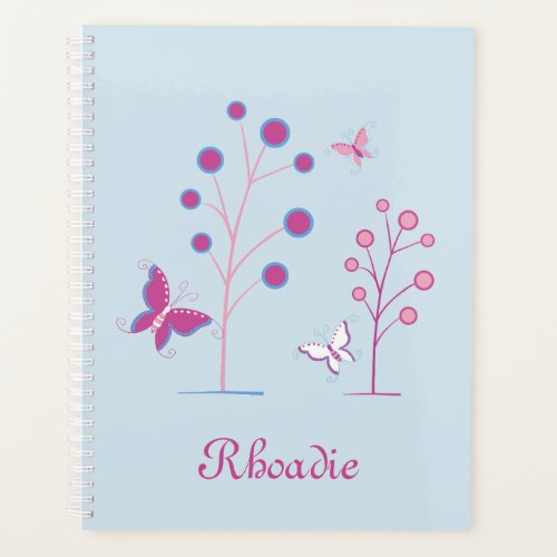 Lovely butterfly blue and purple planner