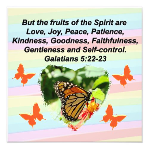 LOVELY BUTTERFLY FRUIT OF THE SPIRIT PHOTO PRINT