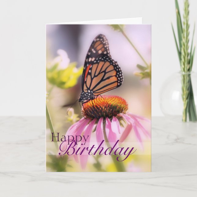 Lovely Butterfly Happy Birthday Card (Front)