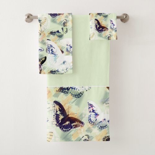 Lovely butterfly stylish bath towel set