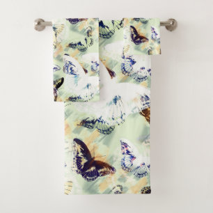 Lovely butterfly stylish bath towel set